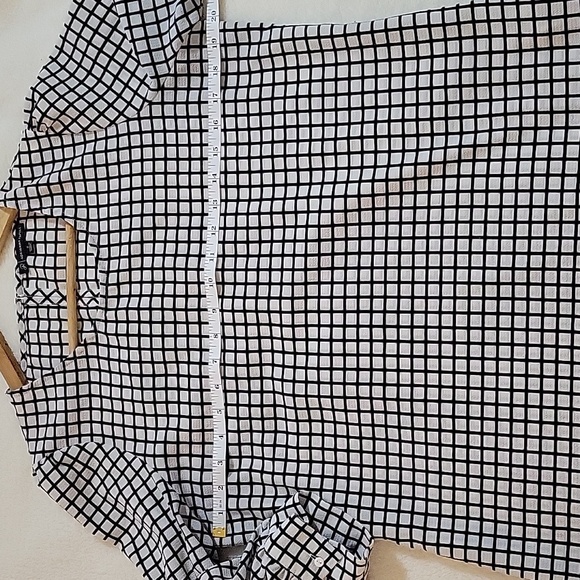 ADRIANNA PAPELL BLACK * WHITE SQUARE DESIGN TOP SMALL - Picture 5 of 11